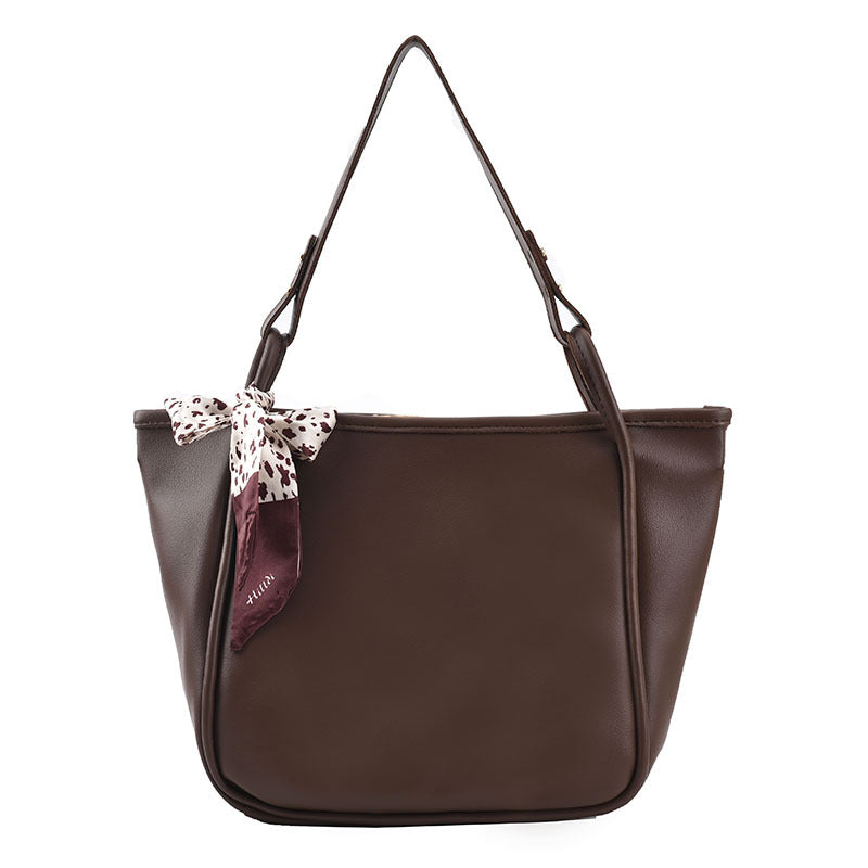 Shoulder Bag New Autumn And Winter Retro Women's Bag Soft Leather Tote Bag Trend Line Shoulder Bag Mother Bag